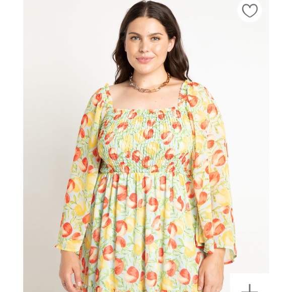 Eloquii Smocked Bodice Maxi Dress Peaches NWT 14/16 - Picture 3 of 9